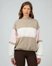 ALL ABOUT EVE PERFORMANCE BOX CREW - STONE - WILDROSE