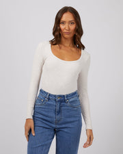 SILENT THEORY HAZEL LONG SLEEVE - OAT - WILDROSE