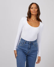 SILENT THEORY HAZEL LONG SLEEVE - WHITE - WILDROSE