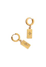 PENNY FOGGO LONG RECTANGLE STAR HUGGIES - GOLD - WILDROSE