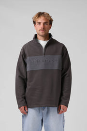RPM 90S 1/4 ZIP SWEATER - CHAR/DAK GREY - WILDROSE
