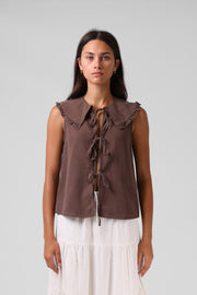RPM ADDISON BLOUSE - CHOCOLATE - WILDROSE