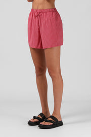 RPM TILLY SHORT - RED PINSTRIPE - WILDROSE