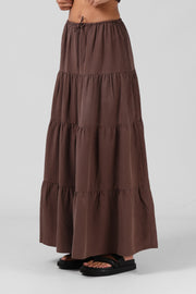 RPM RUBY MAXI SKIRT - CHOCOLATE - WILDROSE