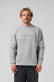 RPM EMBOSS CREW - GREY MARL - WILDROSE