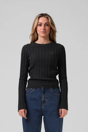 RPM KNITTED L/S - BLACK MARL- WILDROSE