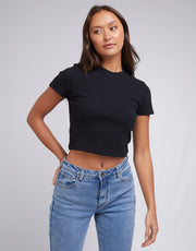SILENT THEORY HARLEM RIB TEE - BLACK