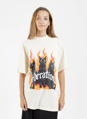 FEDERATION GOODE TEE - FIRE CAT - BONE - WILDROSE