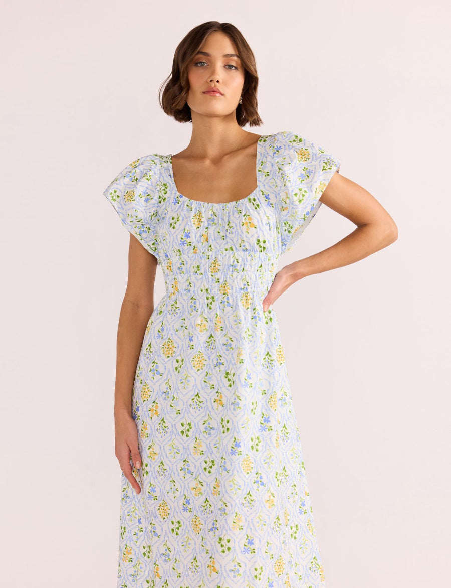 MINKPINK MEADOW FLUTTER MIDI DRESS - WILDROSE