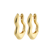 PILGRIM WAVE RECYCLED WAVY EARRINGS - GOLD PLATED - WILD ROSE