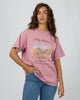 ALL ABOUT EVE ROCKY MOUNTAINS RELAXED TEE - QUARTZ PINK - WILDROSE