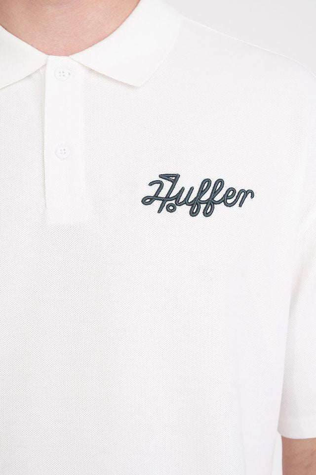 HUFFER MENS PAR SS POLO/BALLSY - CHALK - WILDROSE