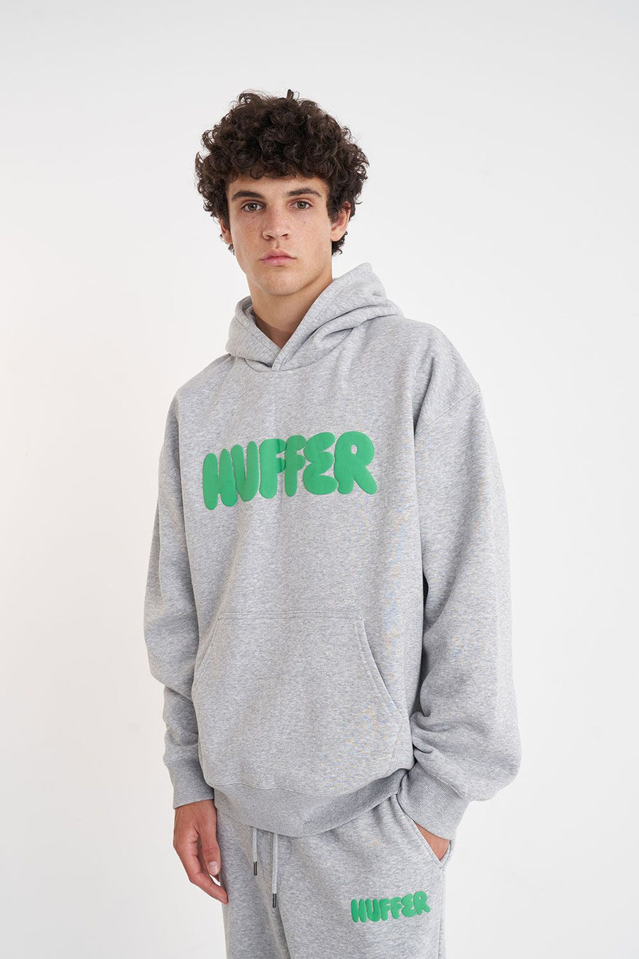 HUFFER MENS ARCADE HOOD/JUICY - GREY MARLE - WILDROSE