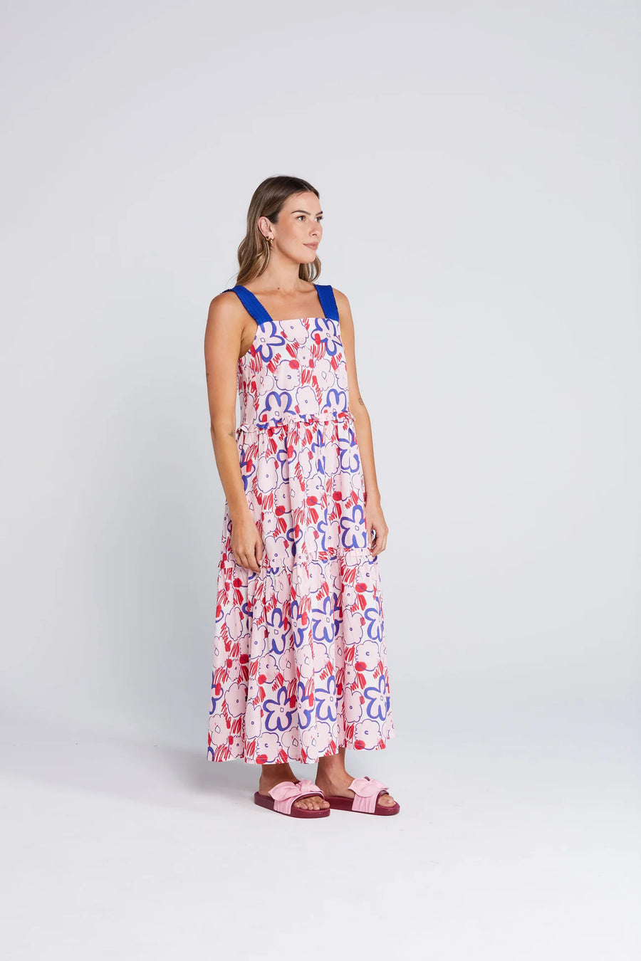THING THING ZIGGY FRILL ZAG DRESS - SQUIGGLE BLOOM - WILDROSE