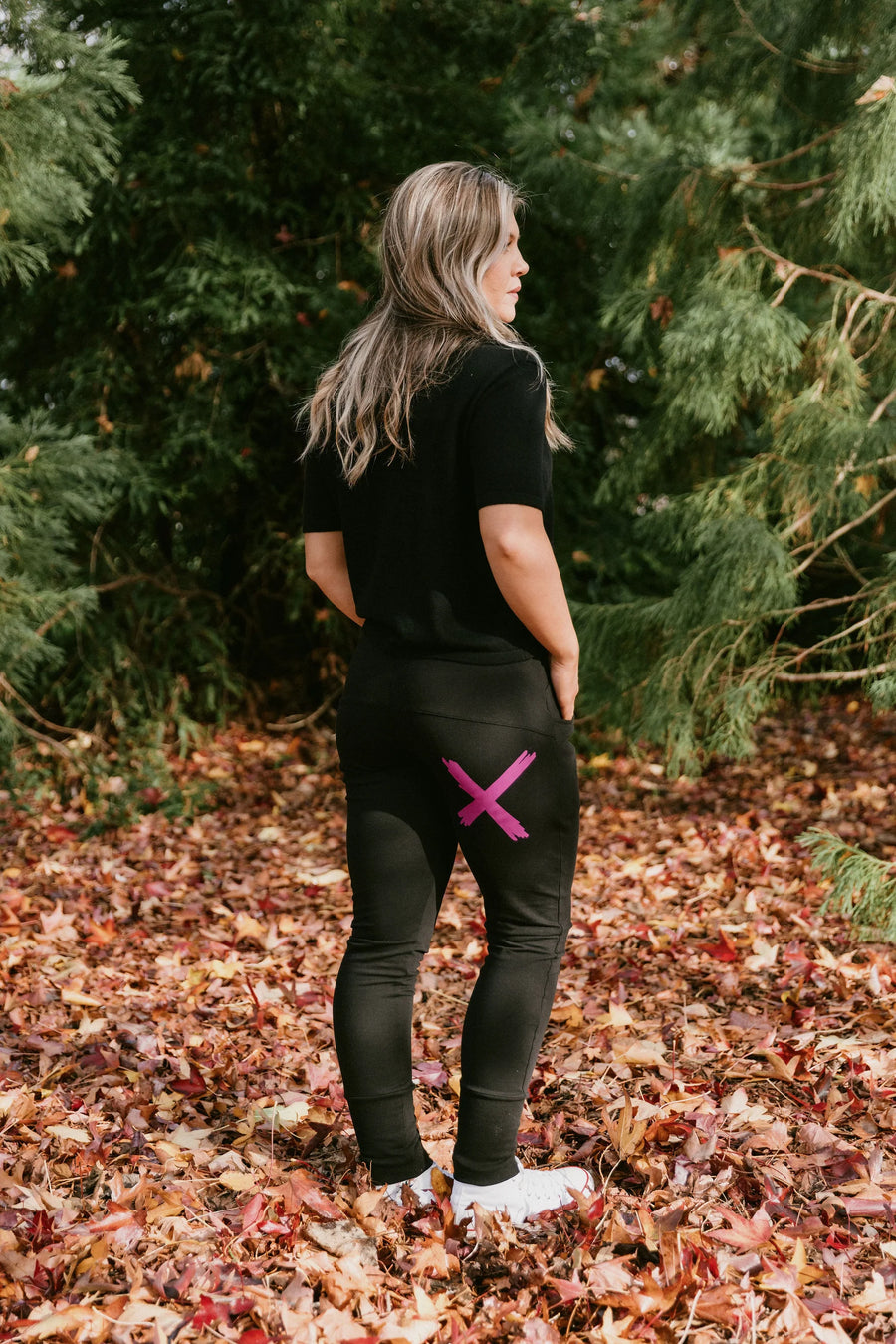 HOMELEE APARTMENT PANT - BLACK WITH CANDY PINK X - WILDROSE