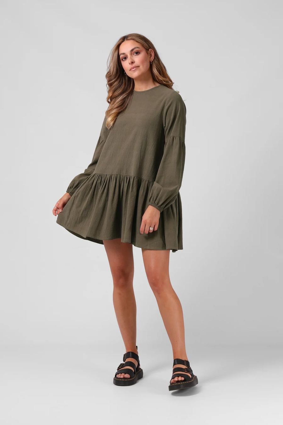 RPM LOLA MINI DRESS - KHAKI - WILDROSE