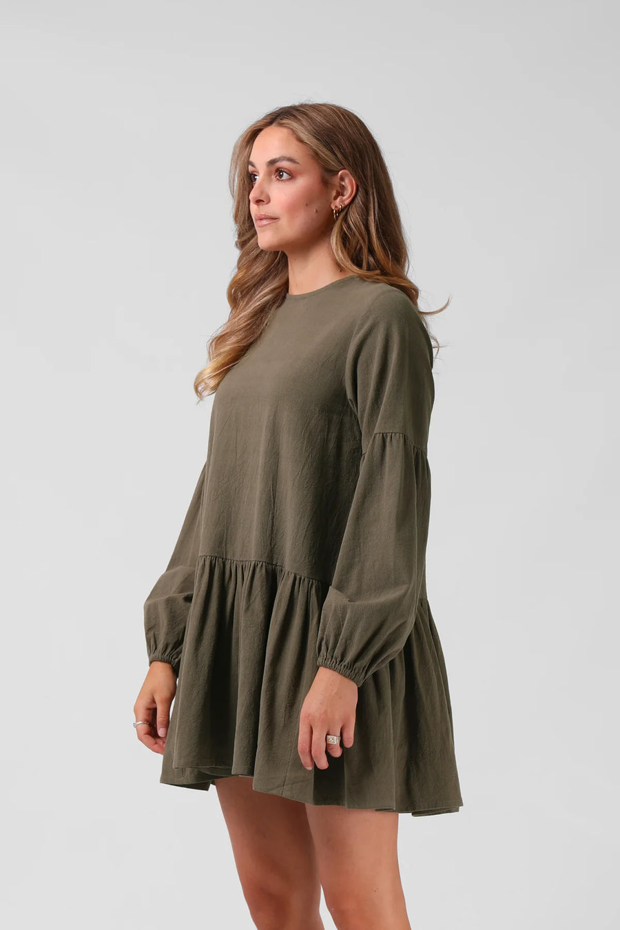 RPM LOLA MINI DRESS - KHAKI - WILDROSE