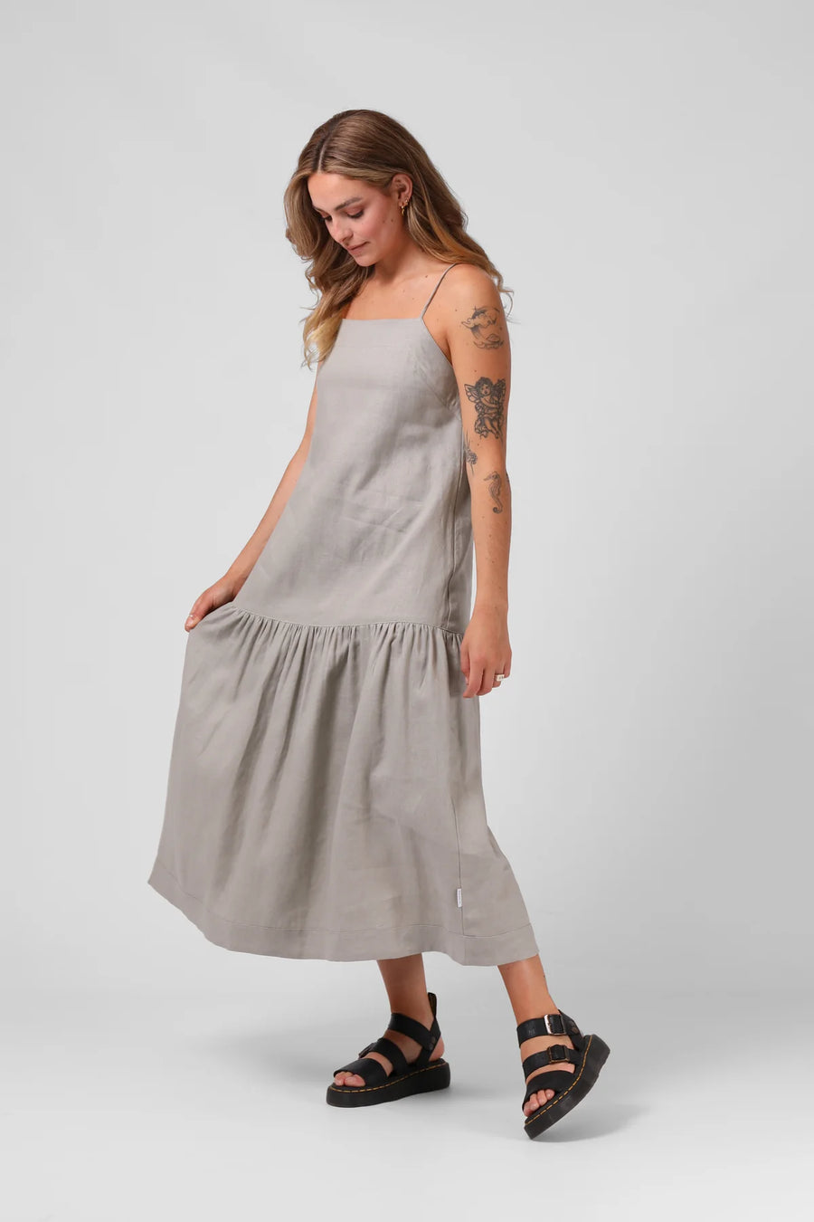 RPM ANTOINETTE DRESS - SAGE GREY - WILDROSE