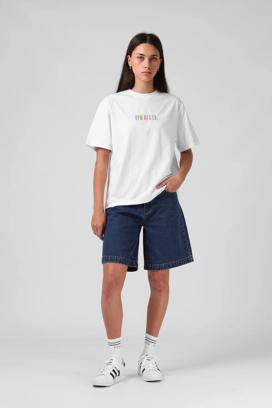 RPM EMB TEE WOMENS - WHITE - WILDROSE