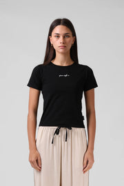RPM RAGLAN BABY TEE - BLACK - WILDROSE
