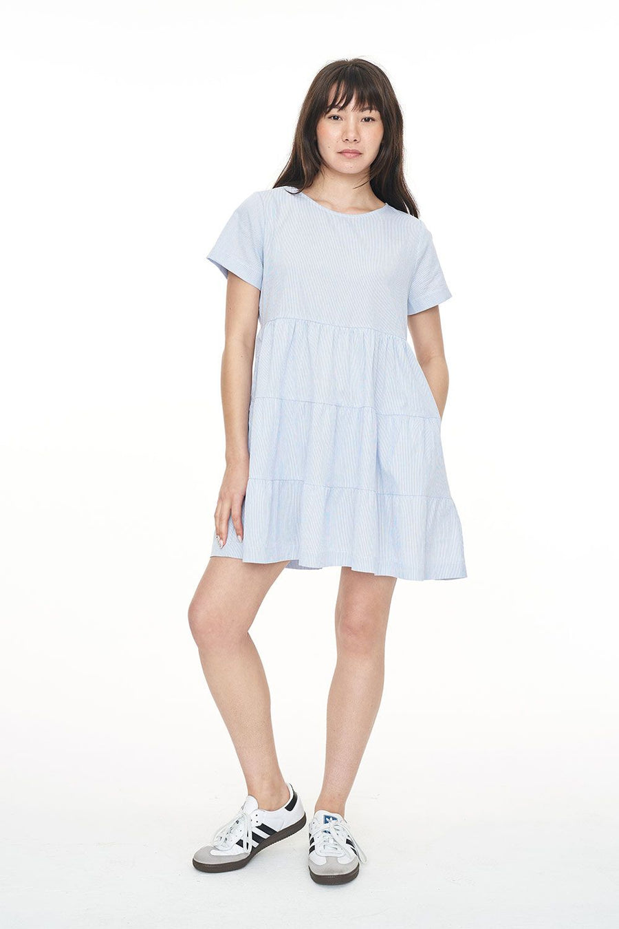 HUFFER CRUISE MILLY DRESS - BLUE HAZE/CHALK - WILDROSE