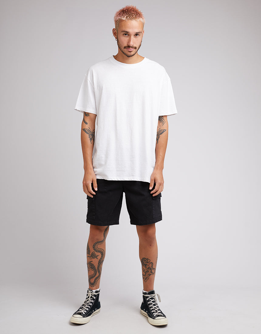 SILENT THEORY FIELD CARGO SHORT - WASHED BLACK - WILD ROSE