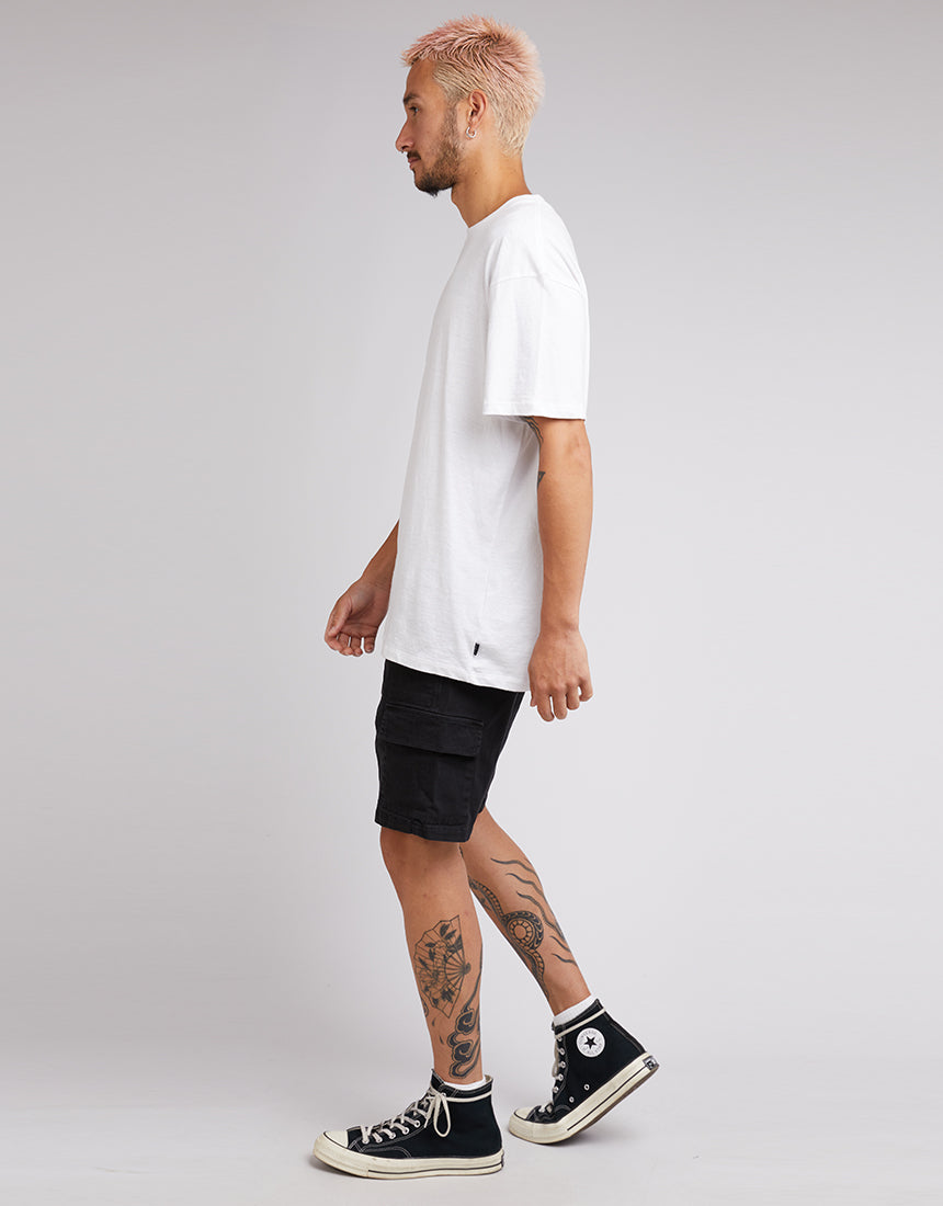 SILENT THEORY FIELD CARGO SHORT - WASHED BLACK - WILD ROSE