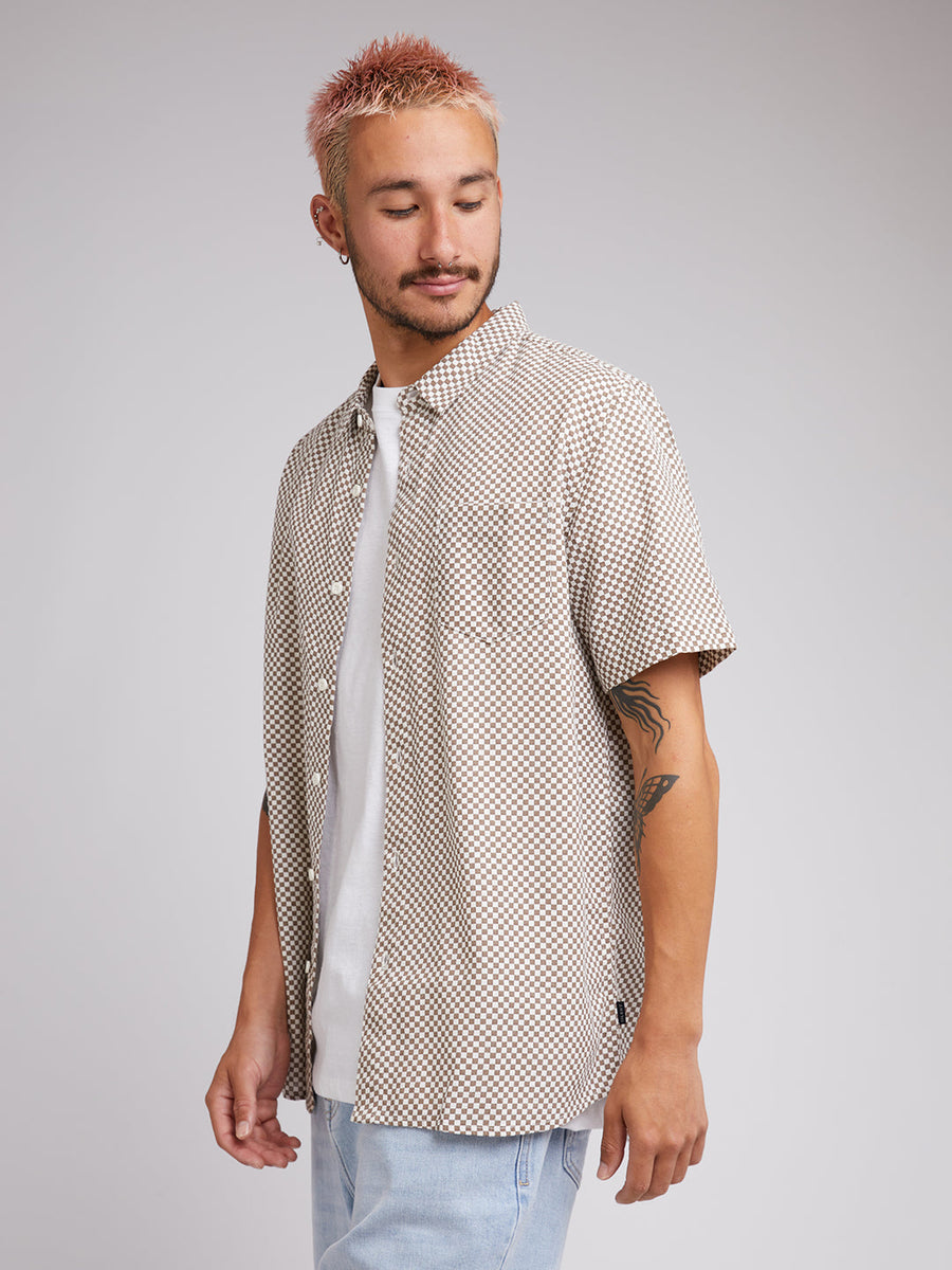 SILENT THEORY CHECK OUT SHIRT - BROWN