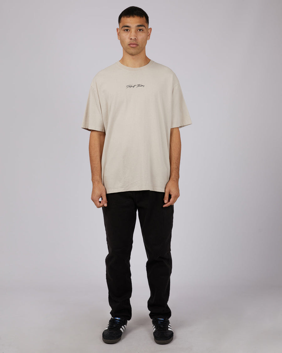 SILENT THEORY VORTEX EMB TEE STONE - WILDROSE