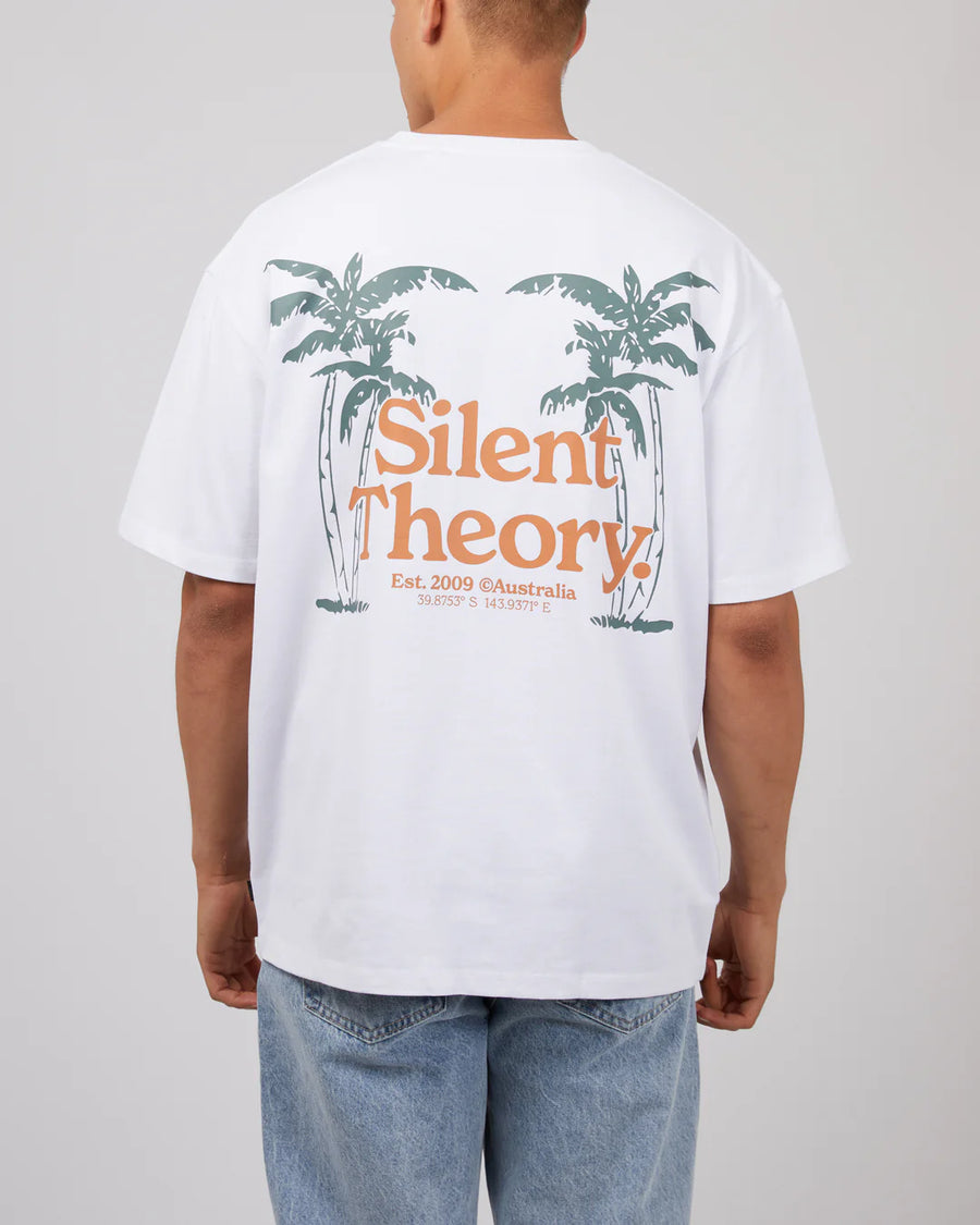 SILENT THEORY PARADISE PALM TEE - WHITE - WILDROSE