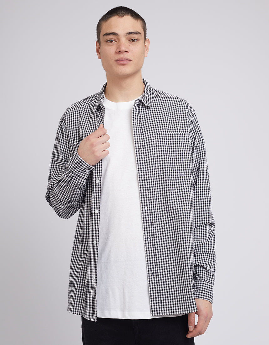SILENT THEORY GINGHAM L/S SHIRT - CHECK - WILD ROSE
