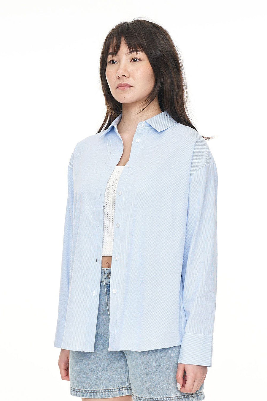 HUFFER CRUISE DAY SHIRT - BLUE HAZE/CHALK - WILDROSE