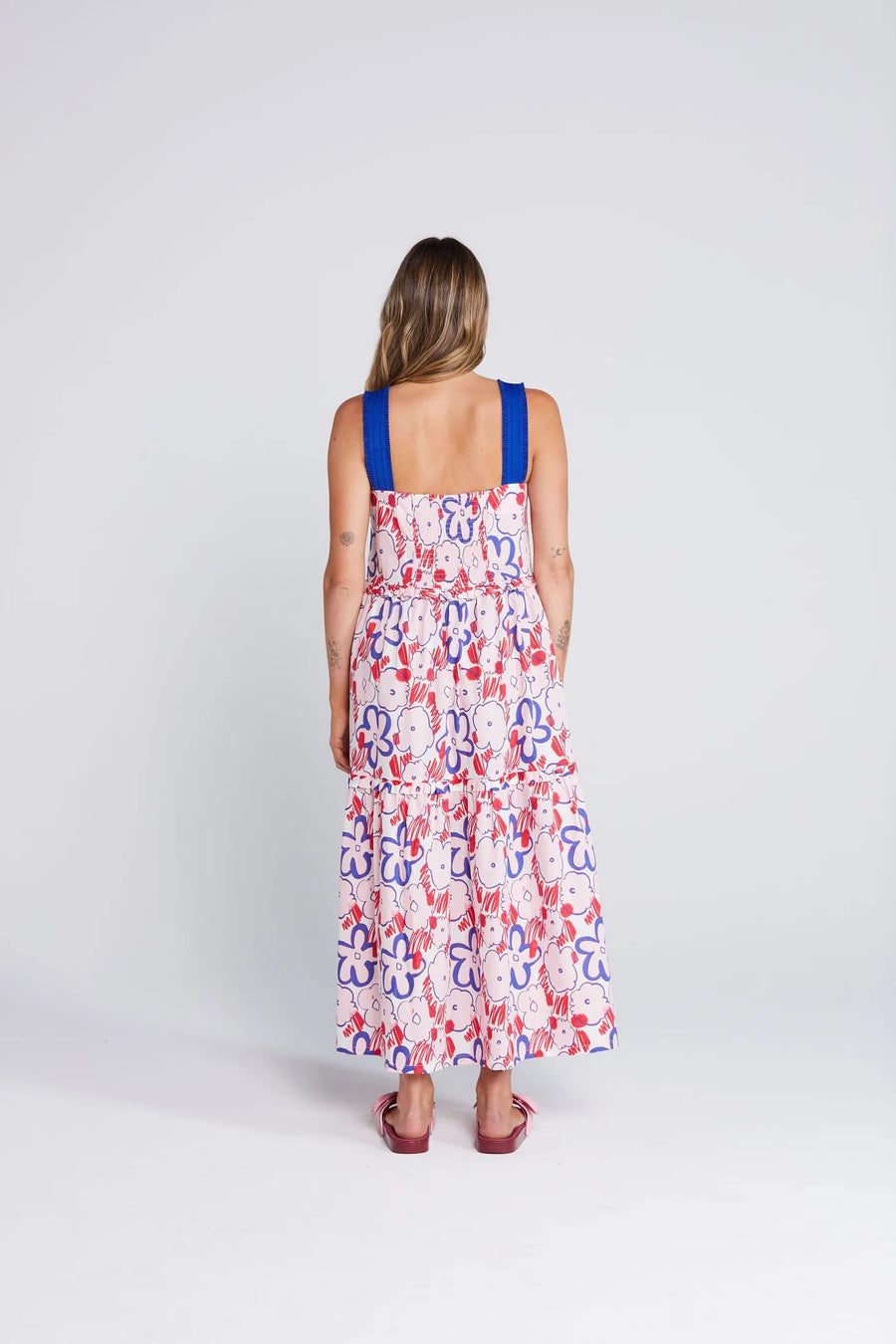 THING THING ZIGGY FRILL ZAG DRESS - SQUIGGLE BLOOM - WILDROSE