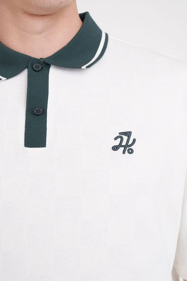 HUFFER CHECK PAR SS POLO - CHALK - WILDROSE