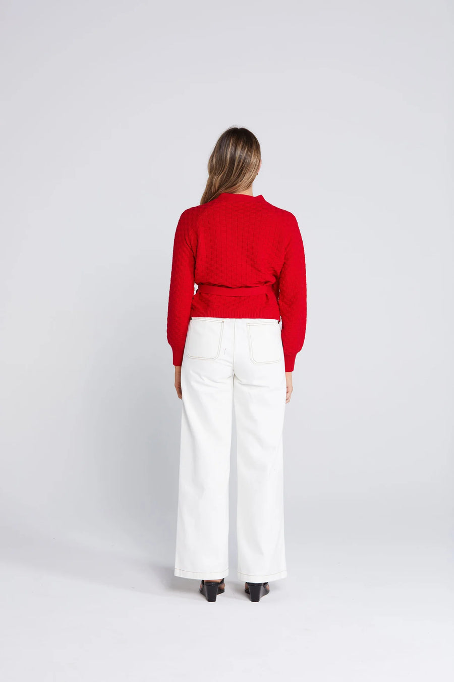 THING THING WRAPT CARDIGAN - SIZZLING SCARLET - WILDROSE