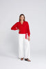 THING THING WRAPT CARDIGAN - SIZZLING SCARLET - WILDROSE