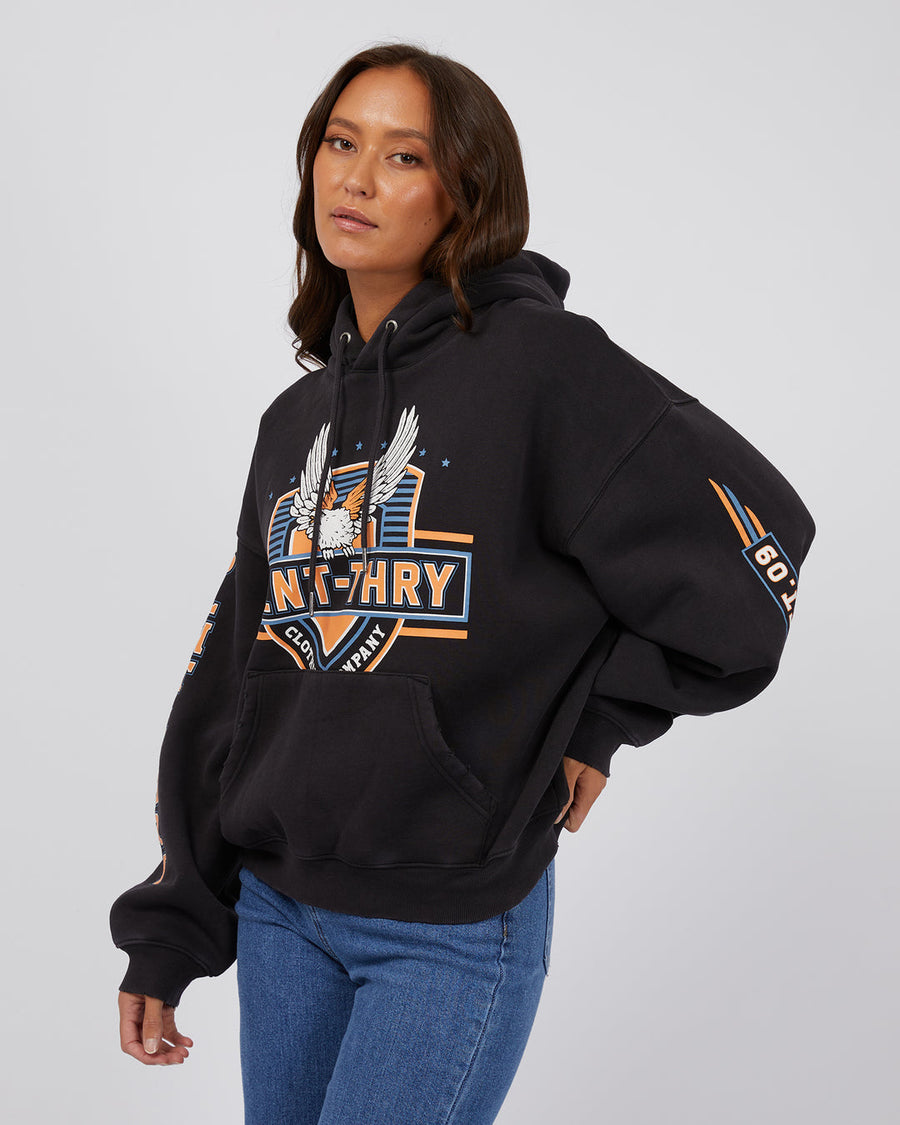 SILENT THEORY WEST COAST HOODIE - WASHED BLACK - WILDROSE