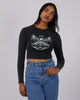 SILENT THEORY LINCOLN CROPPED LS TEE - WASHED BLACK - WILDROSE