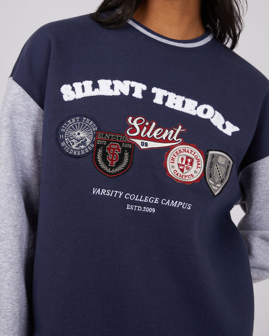 SILENT THEORY CAMPUS CREW - NAVY - WILDROSE