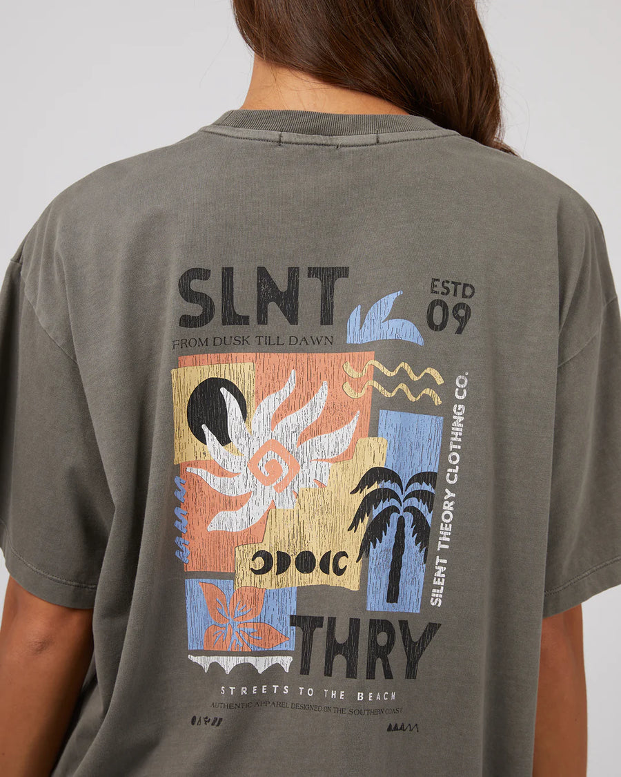 SILENT THEORY TILL DAWN TEE - COAL - WILDROSE