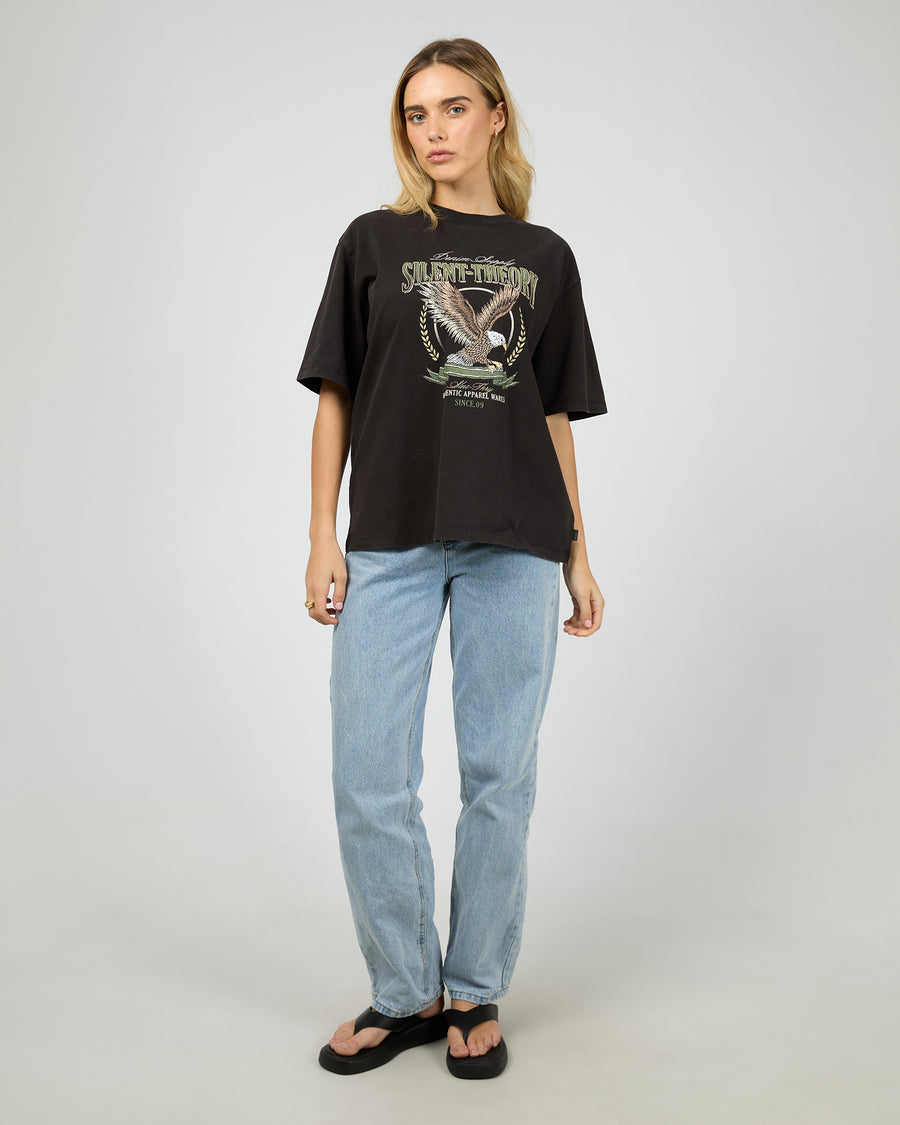 SILENT THEORY AIRBORNE TEE - WASHED BLACK - WILDROSE