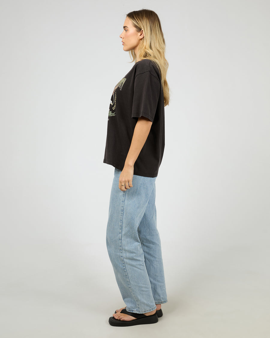 SILENT THEORY AIRBORNE TEE - WASHED BLACK - WILDROSE