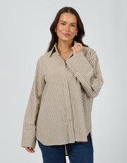 SILENT THEORY SUNDAY LONG SLEEVE SHIRT - CHOCOLATE - WILDROSE