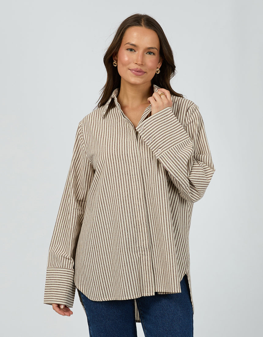 SILENT THEORY SUNDAY LONG SLEEVE SHIRT - CHOCOLATE - WILDROSE