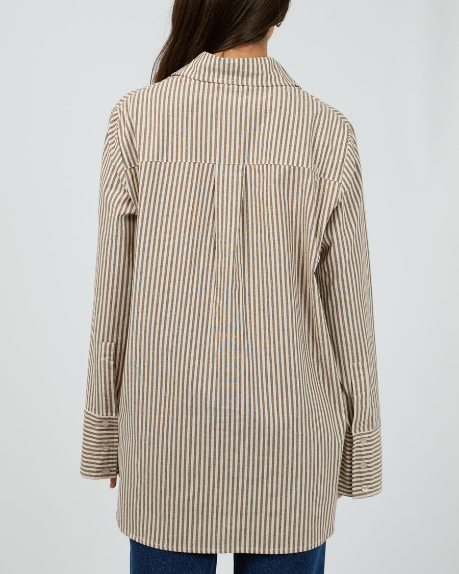 SILENT THEORY SUNDAY LONG SLEEVE SHIRT - CHOCOLATE