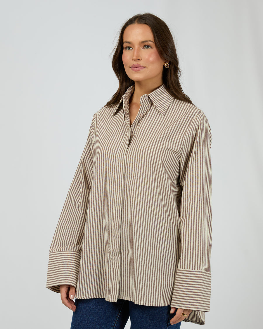 SILENT THEORY SUNDAY LONG SLEEVE SHIRT - CHOCOLATE - WILDROSE