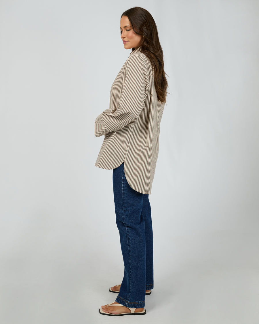 SILENT THEORY SUNDAY LONG SLEEVE SHIRT - CHOCOLATE - WILDROSE