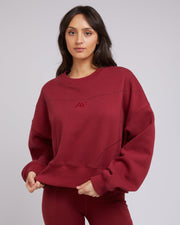 ALL ABOUT EVE ACTIVE TONAL SWEATER - PORT - WILDROSE