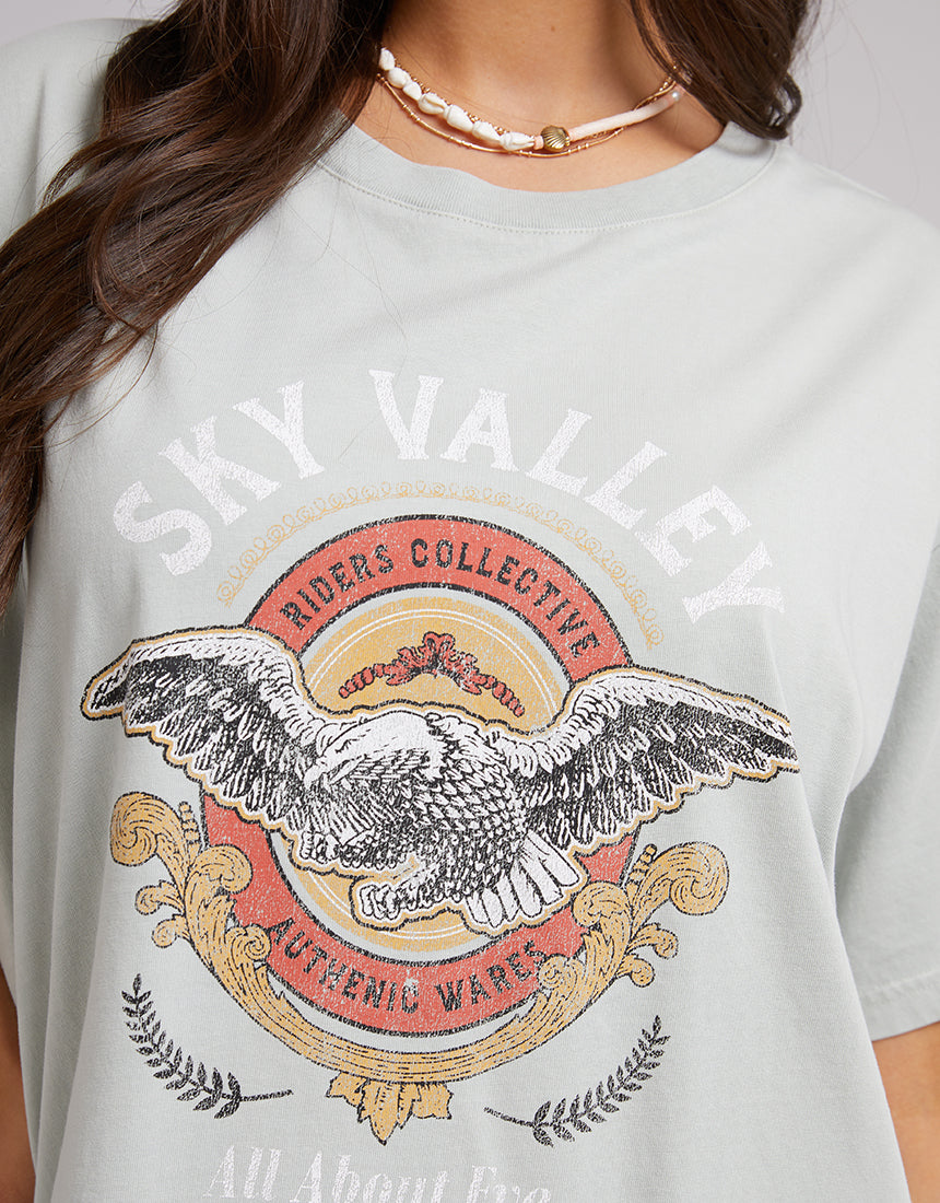 ALL ABOUT EVE SKY VALLEY TEE - TEAL - WILD ROSE