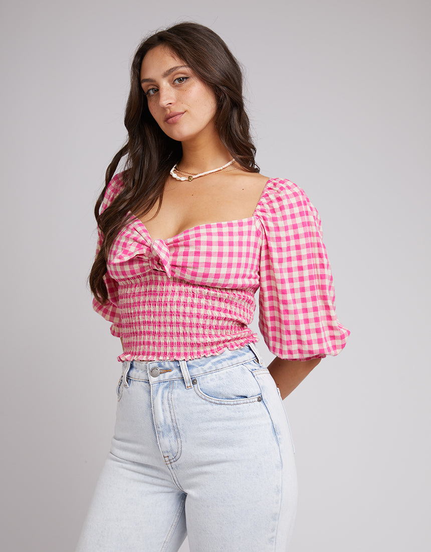 ALL ABOUT EVE GEORGETTE TOP - ROSE - WILD ROSE